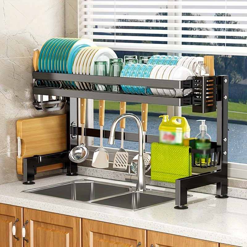 Temu Kitchen Drain Rack, Stainless Steel Kitchen Basket, Home Dish Rack,  Retractable Sink Shelf, Vegetable Fruit Rack : : Kitchen &  Dining