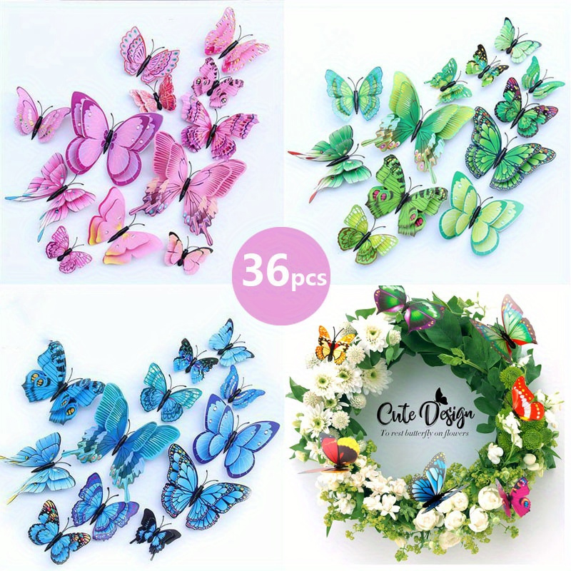 6 Piezas Decoración Artificial De Mariposas Para Arreglos Florales Del  Jardín, Tema De Bosque, Moda de Mujer