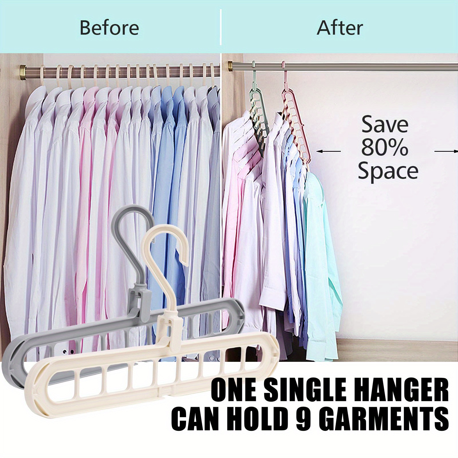 Space Saving Clothes Hangers, Multifunctional Closet Organizer, Wardrobe 9  Holes Clothing Hanger, Innovative Design For Shirts Pants Dresses Coats For  Clothing Stores - Temu