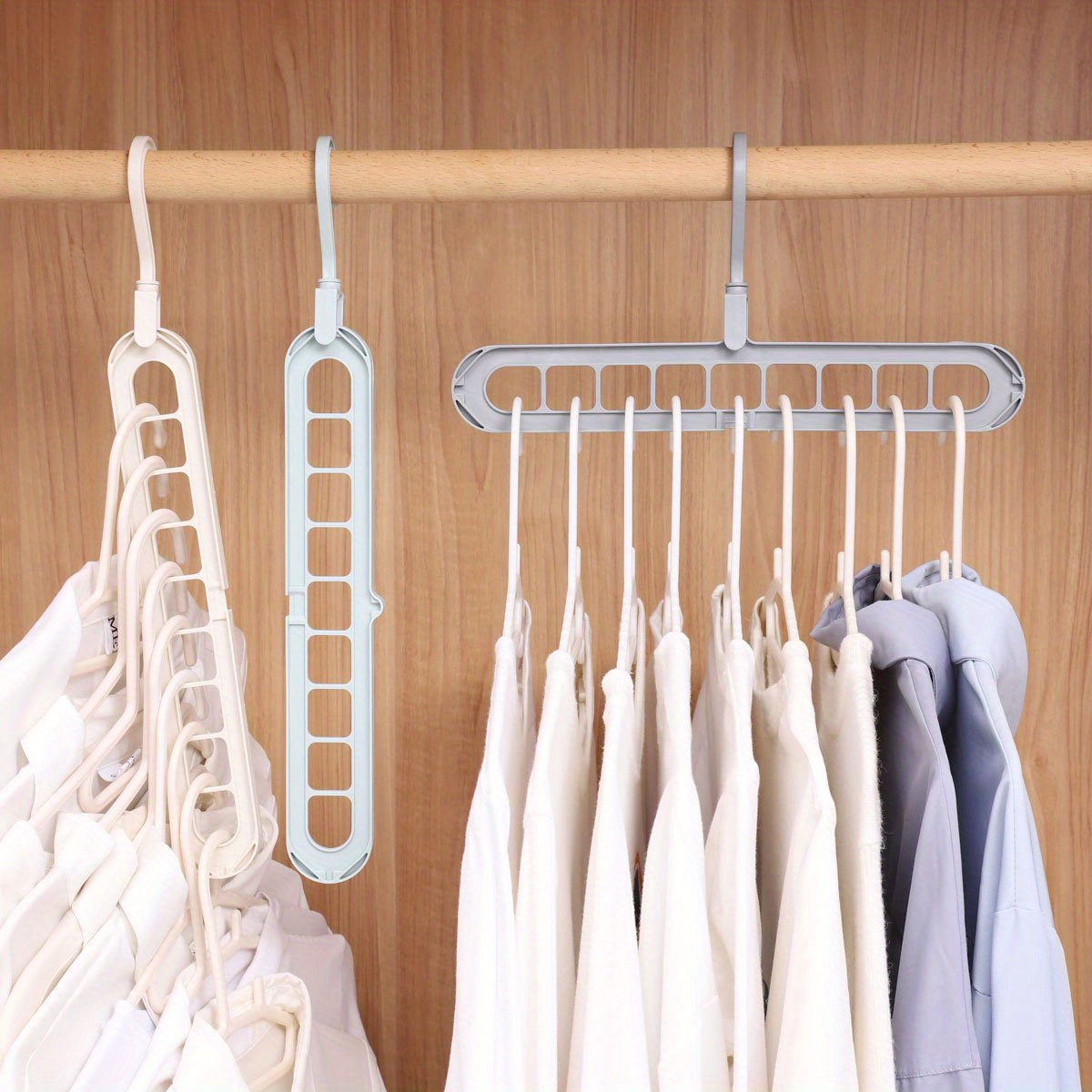 9-Hole Multifunctional Clothes Hanger for Wardrobe Organization