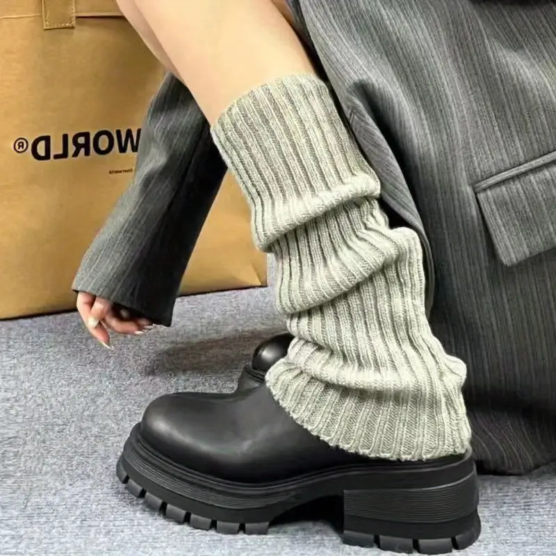 Girls Kawaii Flared Cute Uniform Knitted Leg Warmers Boot Stocking