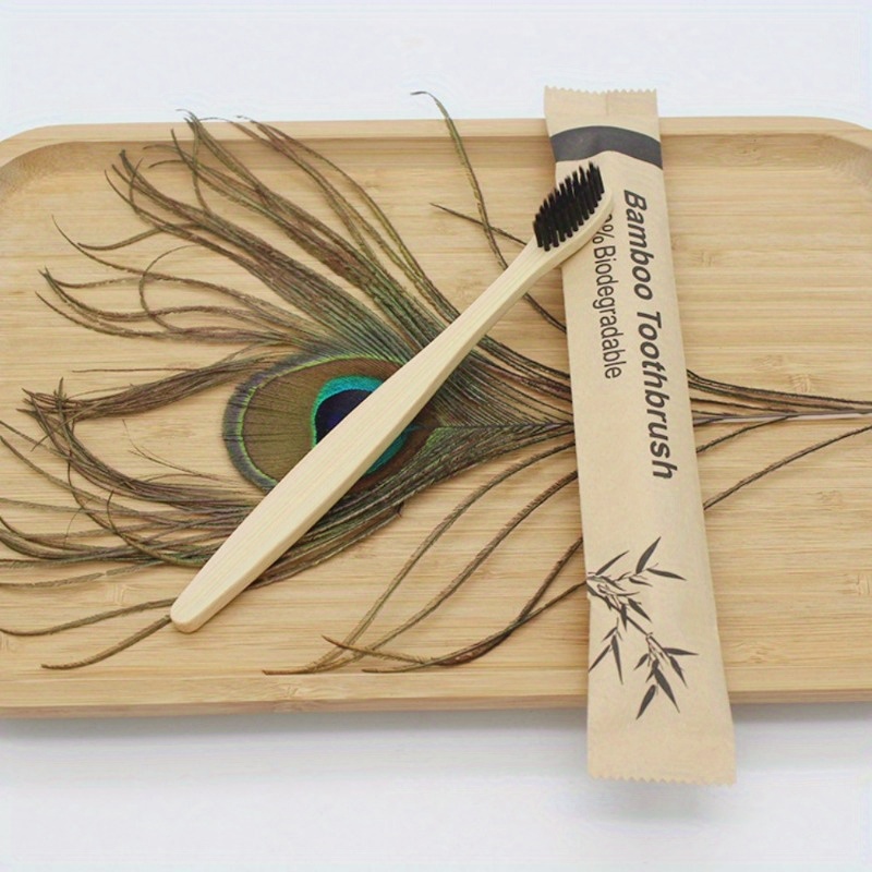 10pcs Bamboo Biodegradable Soft Bristle Toothbrushes
