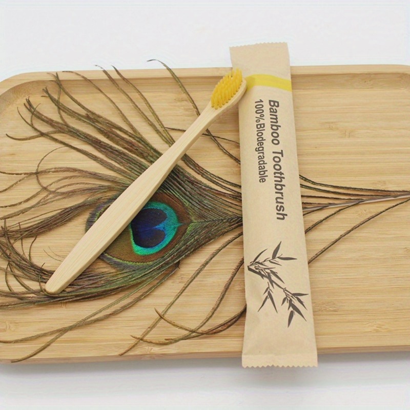 10pcs Bamboo Biodegradable Soft Bristle Toothbrushes