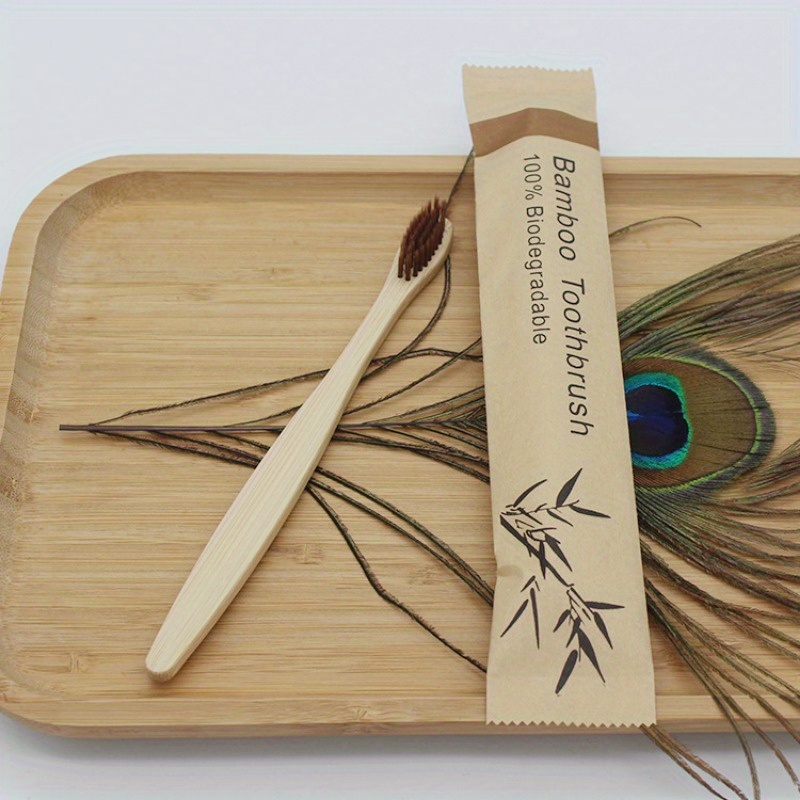 10pcs Bamboo Biodegradable Soft Bristle Toothbrushes