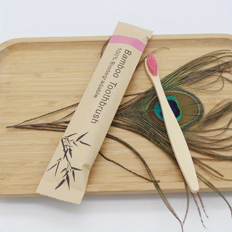 10pcs Bamboo Biodegradable Soft Bristle Toothbrushes