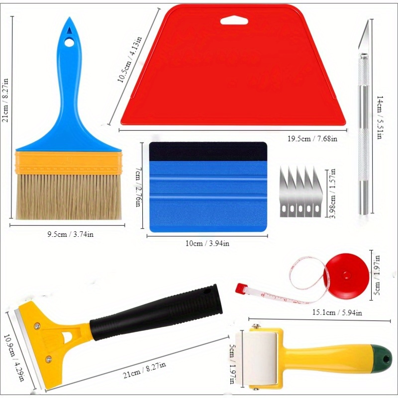 tiptopcarbon Wallpaper Tool Kit with Felt Squeegee Seam Roller for Wallpaper Contact Paper Adhesive Vinyl