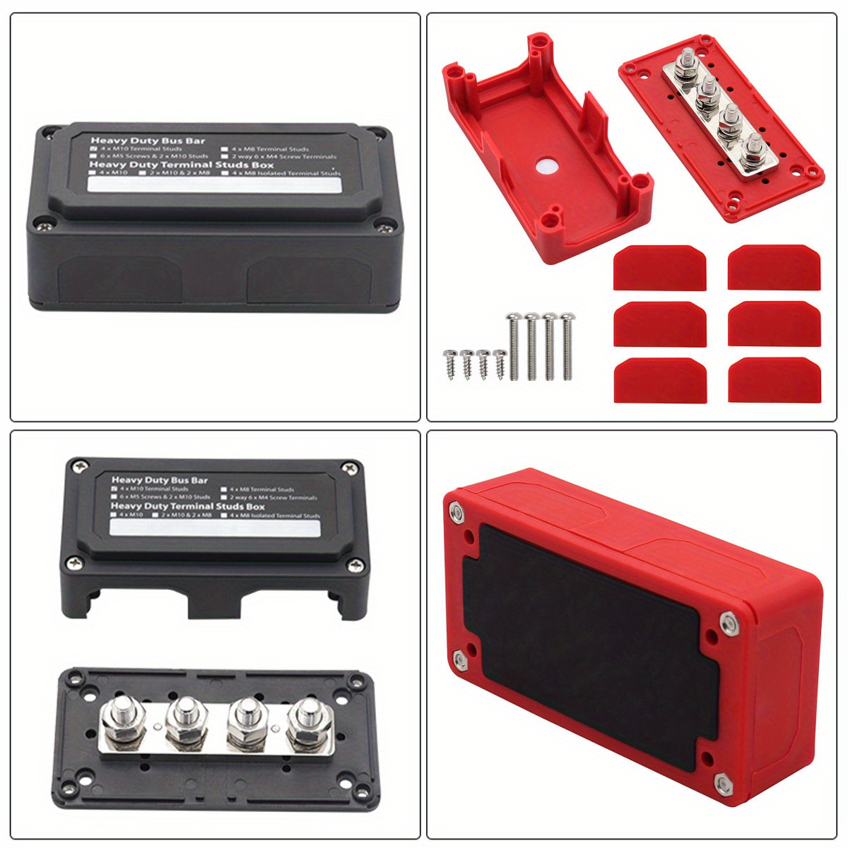  CITALL Universal Red 300A M8 Studs Bus Bar Power Distribution  Box Terminal Block : Electronics