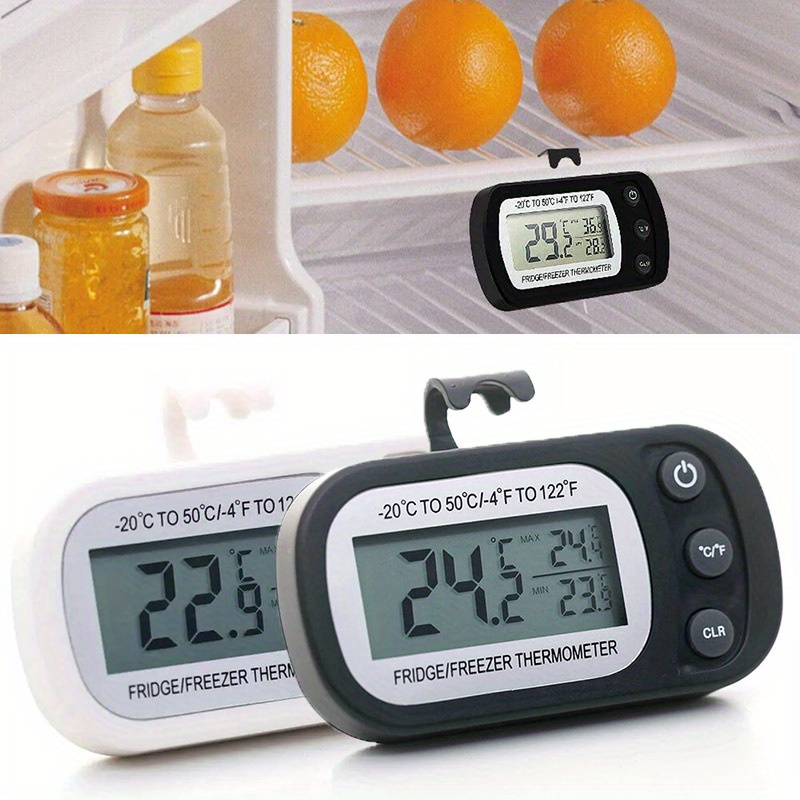 Fridge Thermometer Electric Digital Thermometer Anti-humidity Refrigerator  Temperature Monitor LCD Display With Hook Household - AliExpress