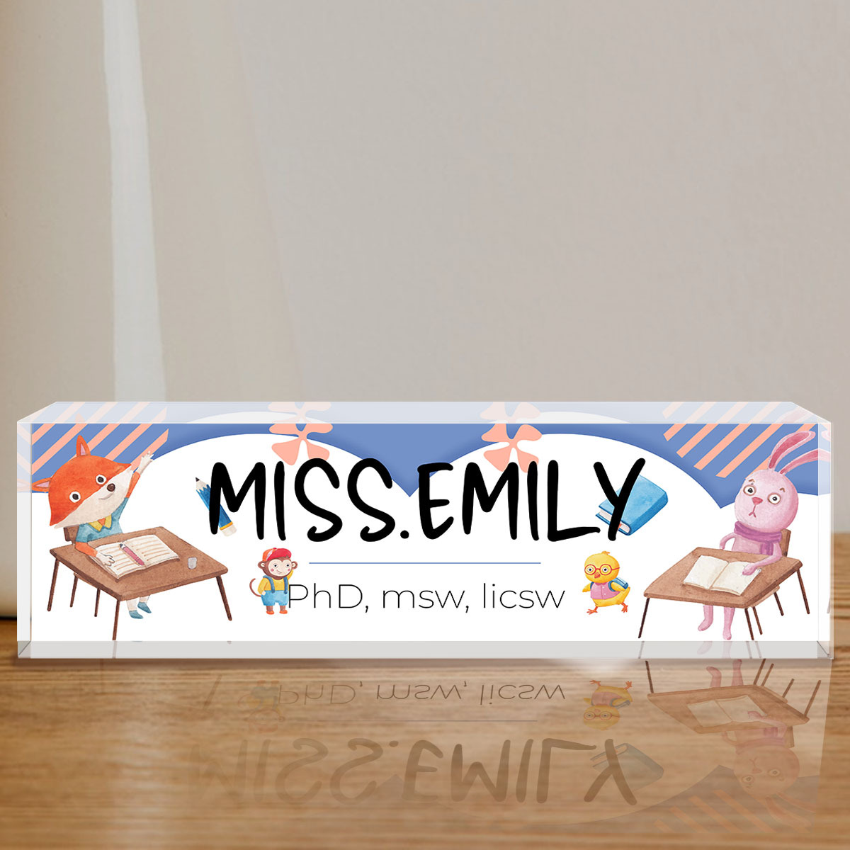 Desk Name Plate Personalized, Custom Name Plate for Desk, Office Desk Decor  for Women Men, Acrylic Desk Accessories, Office Gifts for Coworkers Boss