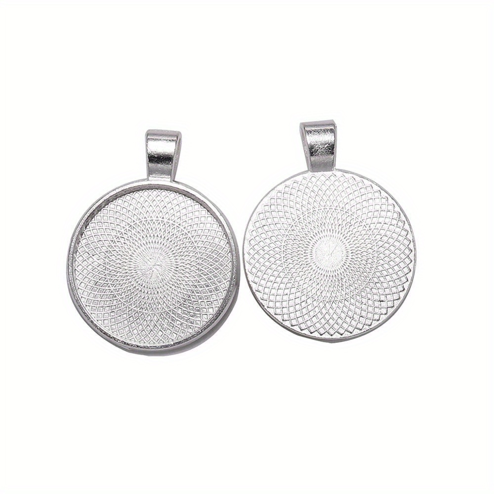 10pcs/pack 25mm Cabochon Base Tray Bezel Blank Necklace Pendant Settings Cabochon Base Jewelry Making Supplies