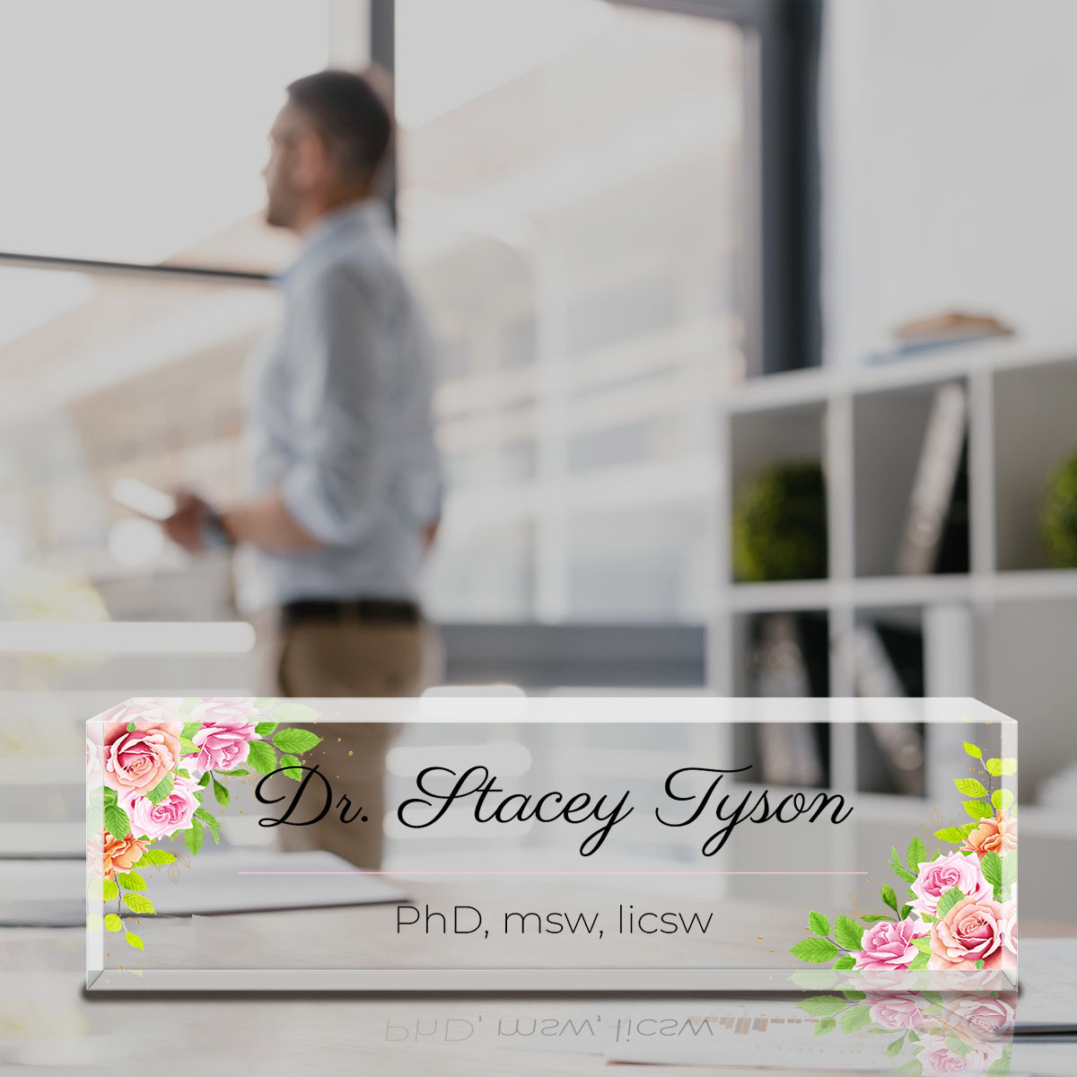 Desk Name Plate Personalized, Custom Name Plate for Desk, Office Desk Decor  for Women Men, Acrylic Desk Accessories, Office Gifts for Boss Nurse