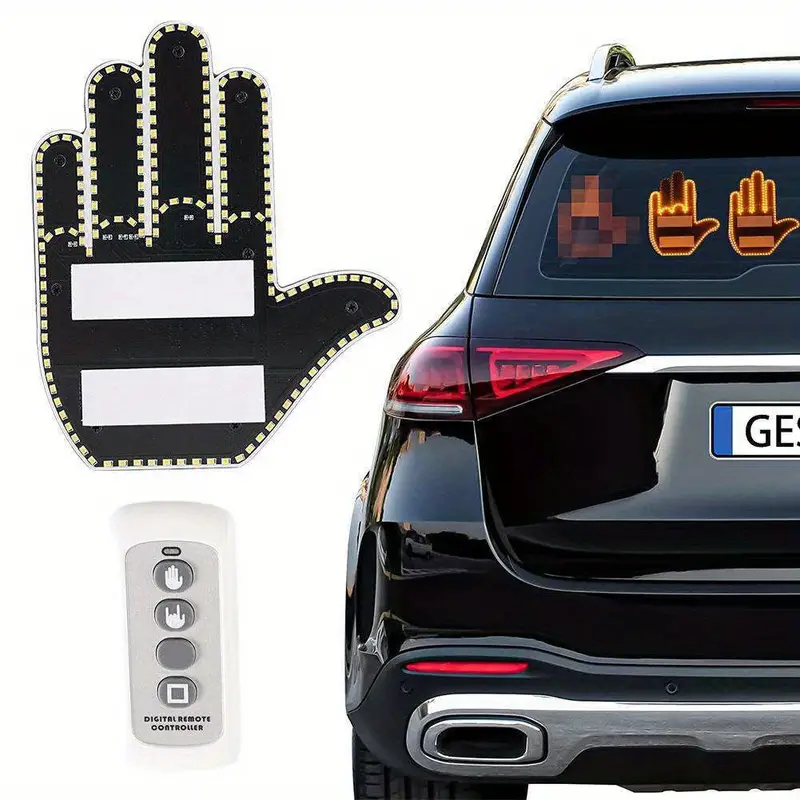 Universal Funny Car Decorative Finger Light Remote Road Rage - Temu