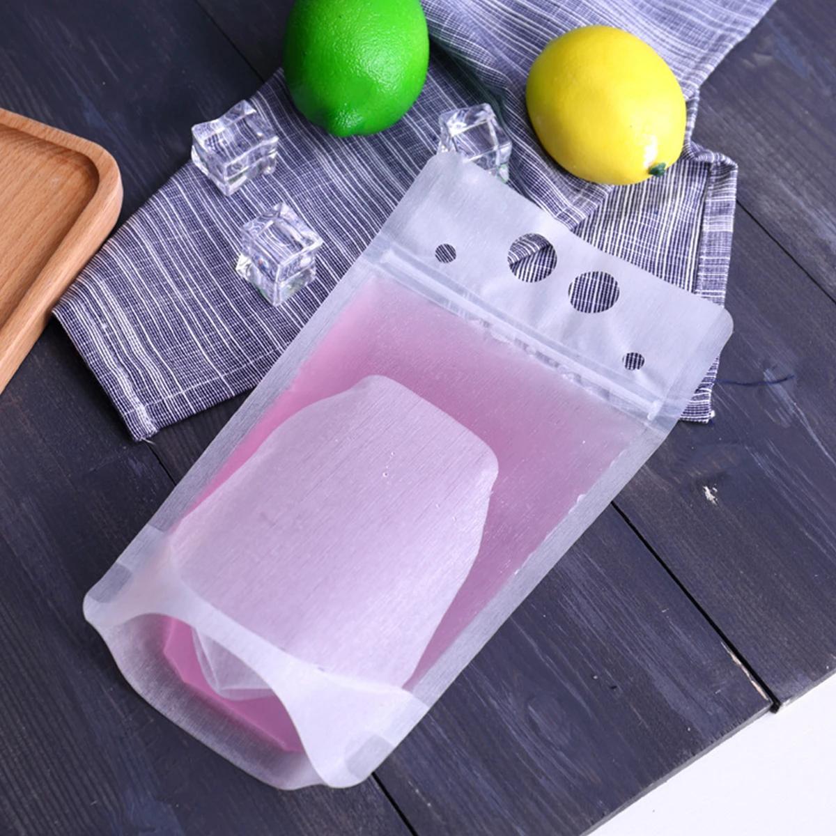 50 Pcs Drink Pouches for Adults,Frosted Translucent Drink Bags