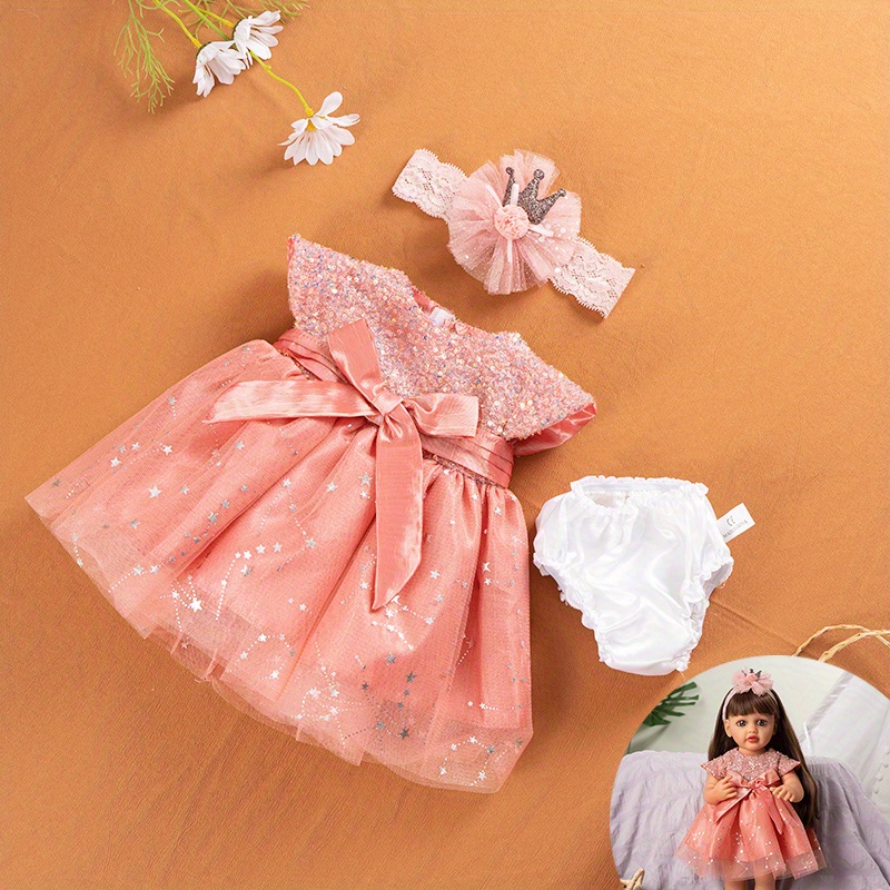 Ropa de muñeca Reborn para niña, accesorios de atuendo rosa para muñecas  Reborn de 20 a 22 pulgadas