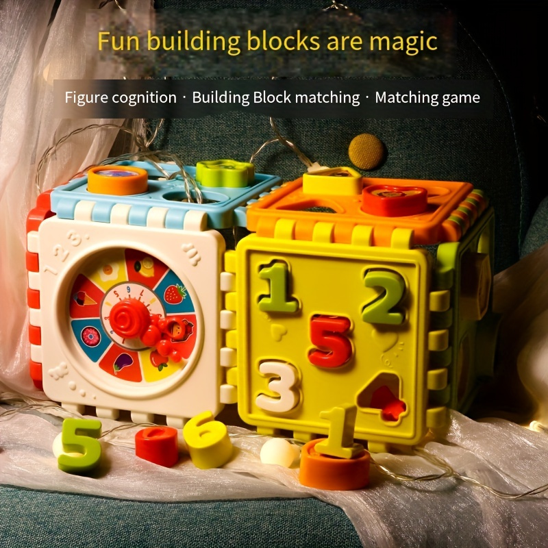 Puzzle de tri de cubes en forme - Jouet en bois - Jouets éducatifs