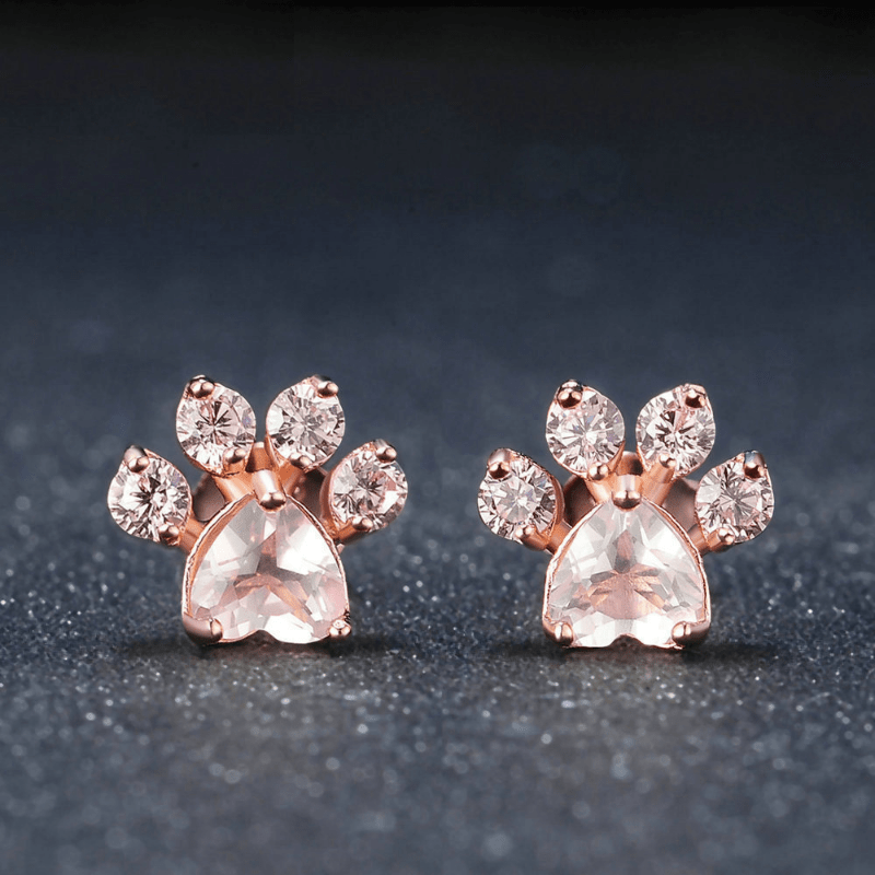 Paw print diamond on sale earrings