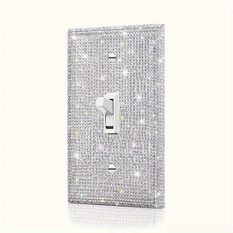 1pc Shiny Silvery Rhinestones Wall Plates Light Switch Cover Duplex Switch  Cover, One Rocker/Single Toggle Switch Cover