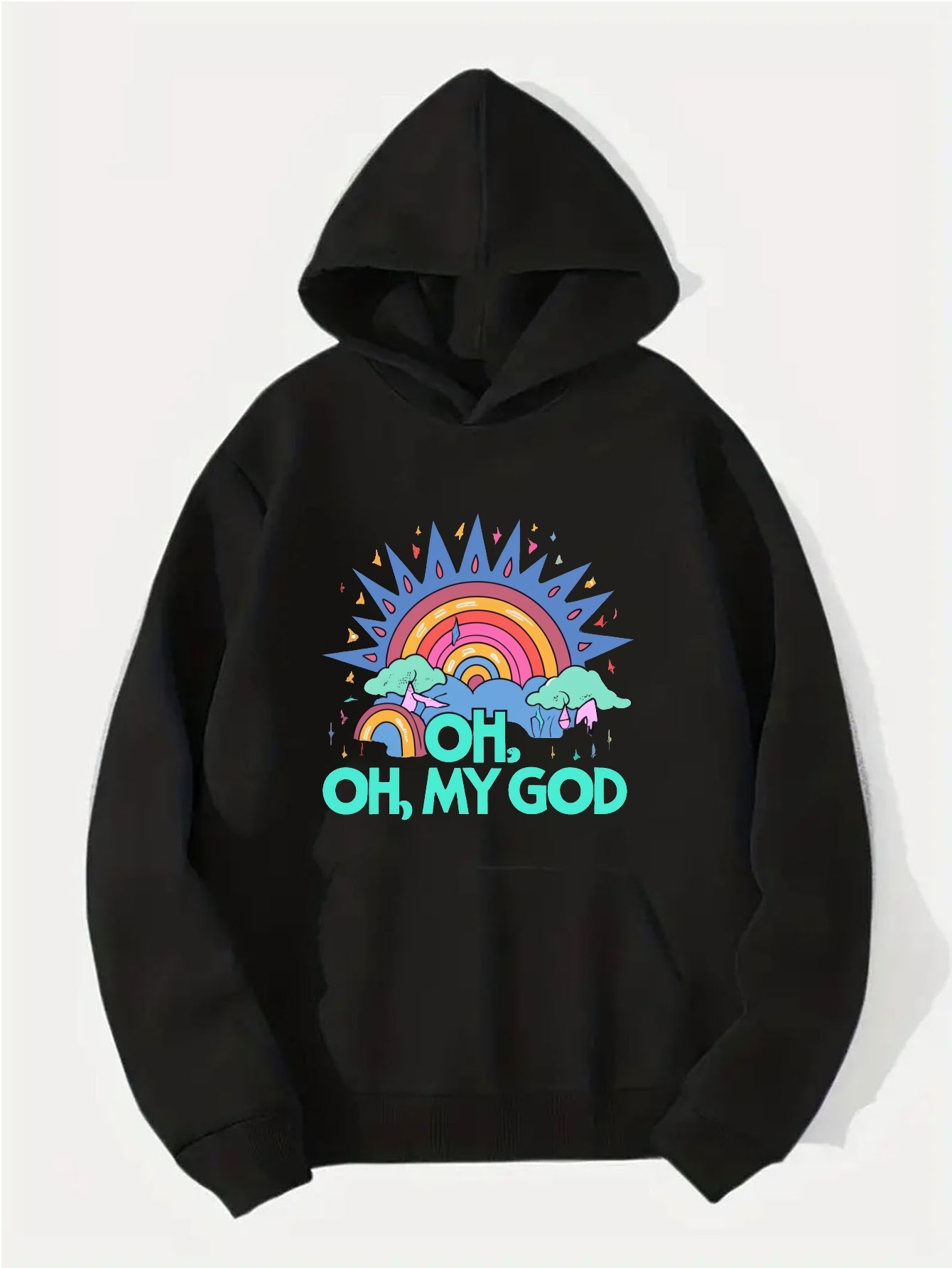 Rainbow Sun Rise Pattern Print Sweatshirt Creative Graphic - Temu