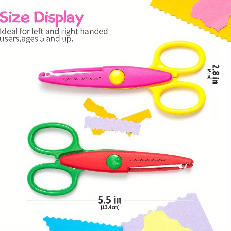 6pcs Plastic Kids Design Safety Art Scissors, Creative Crafts Scissors,  Paper Scrapbooking Decorative Wave Lace Edge Cutters Set