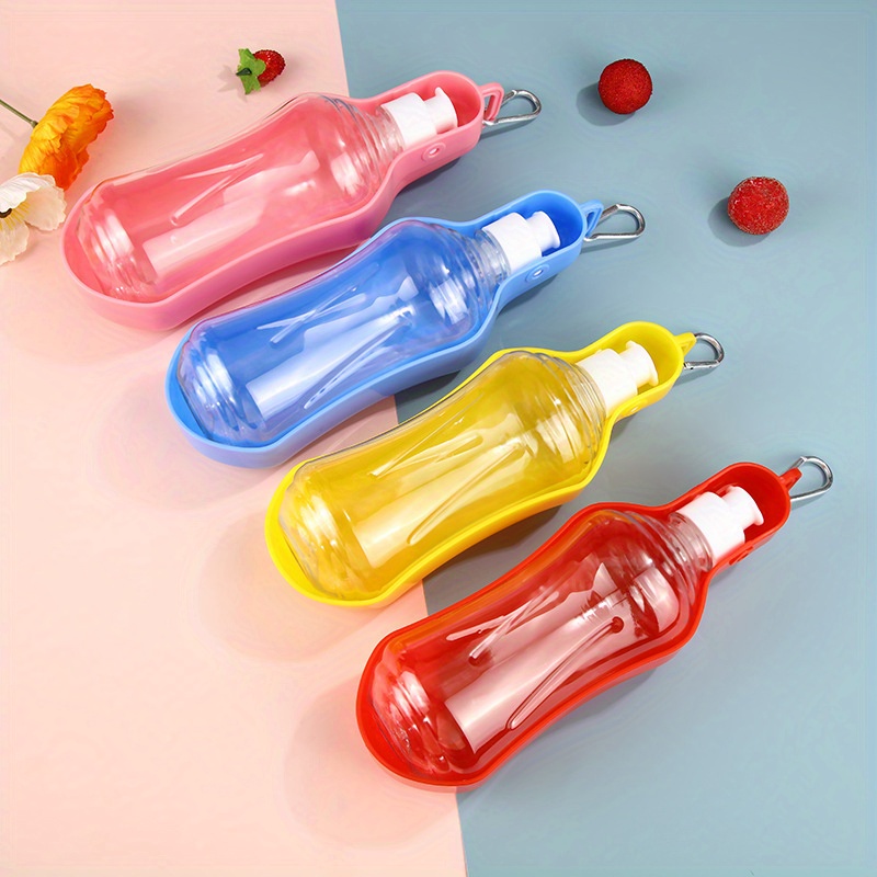 Portable Pet Water Bottle, Plastic Dog Water Bottle With Foldable Water  Feeder, Leak-proof Dog Travel Water Cup With Carabiner Clip For Outdoor  Walking Traveling - Temu