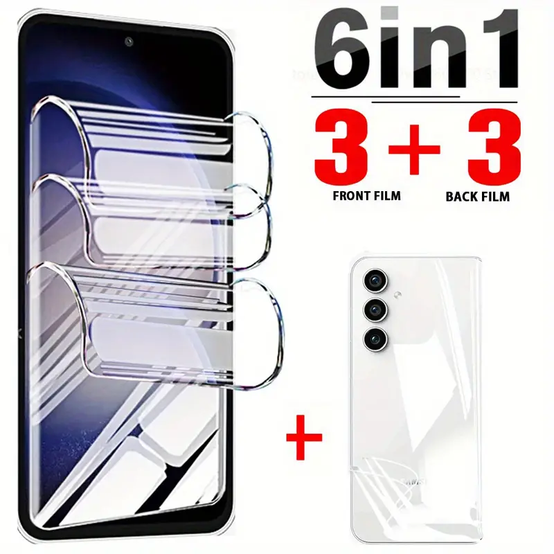 6 in 1 For Samsung Galaxy Samsung S23 FE Phone Screen Protectors Front Back  Inner Soft Hydrogel Film Anti-Scratch Protection