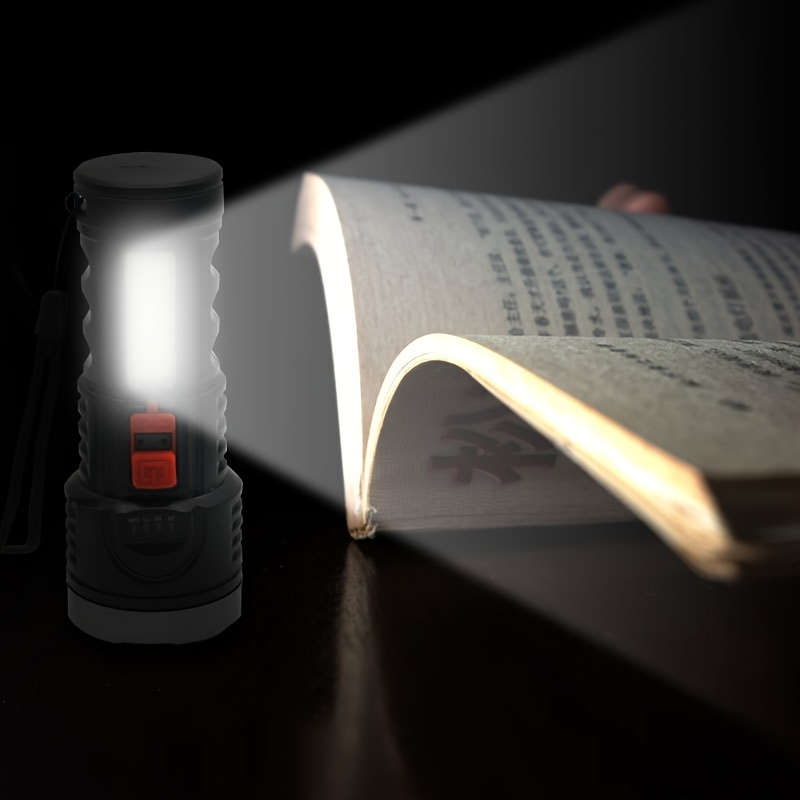 1pc led flashlight usb rechargeable high lumens tactical light handheld super brightest flashlights portable torch for outdoor camping emergency lantern details 3