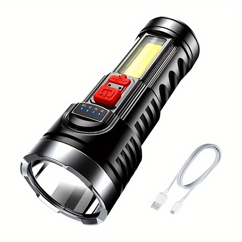 1pc led flashlight usb rechargeable high lumens tactical light handheld super brightest flashlights portable torch for outdoor camping emergency lantern details 5