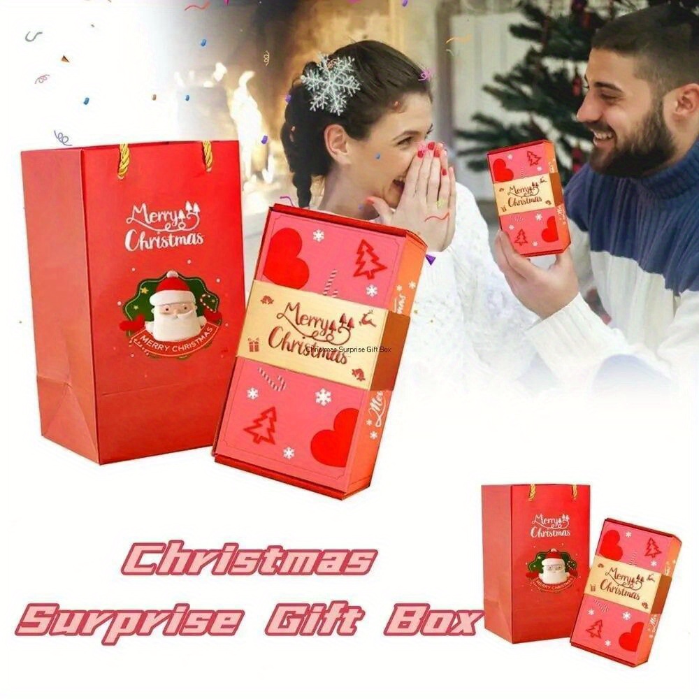 cadeau noel, Surprise Box Gift Box,10 Boîte à Surprise, Boîte à sauter Red  Packet Surprise, DIY Surprise Boîte D'explosion, Cadeau Explosion Box,Boîte