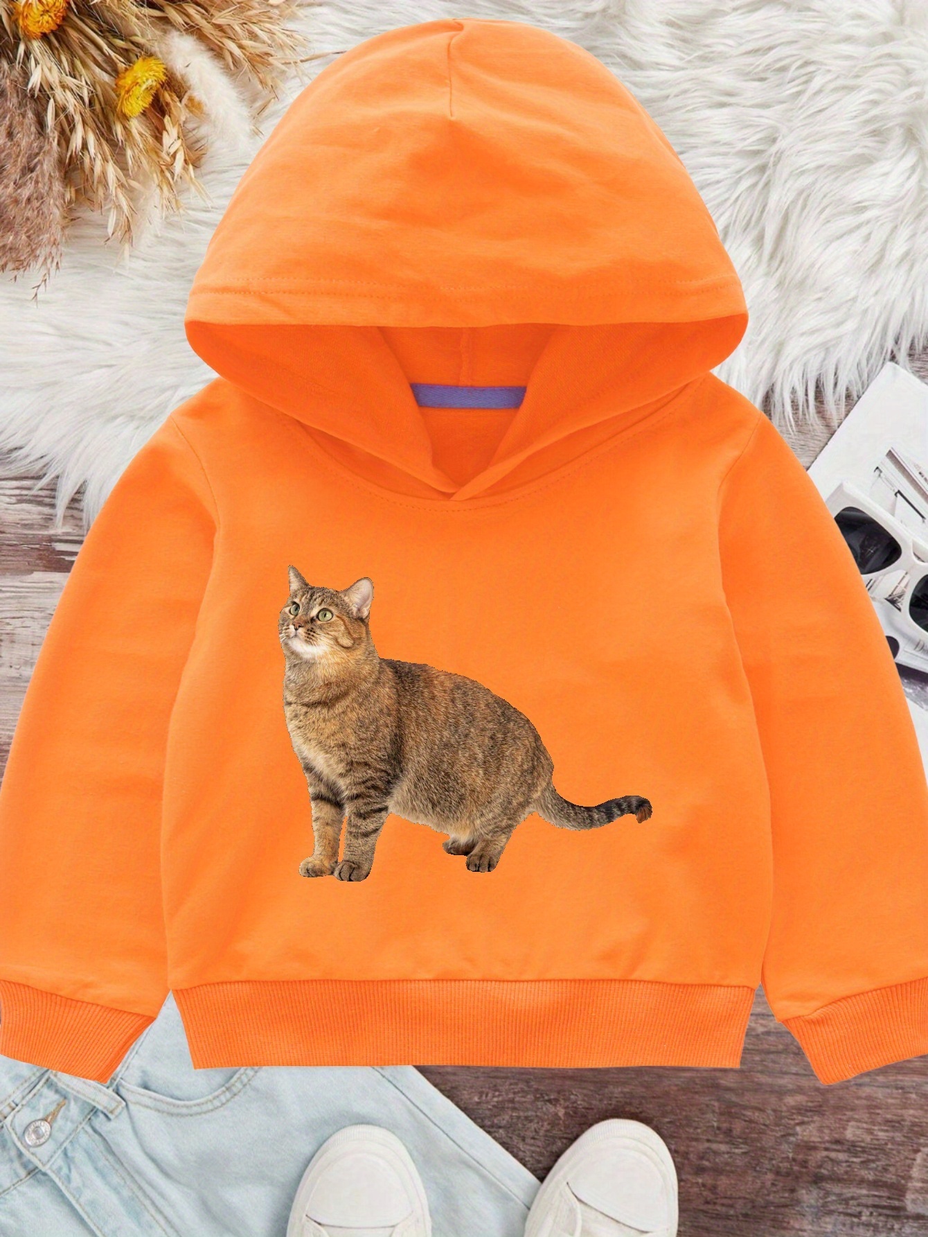 Estilosos Hoodies Estampado Gato Ni os Dise o Gr fico Casual