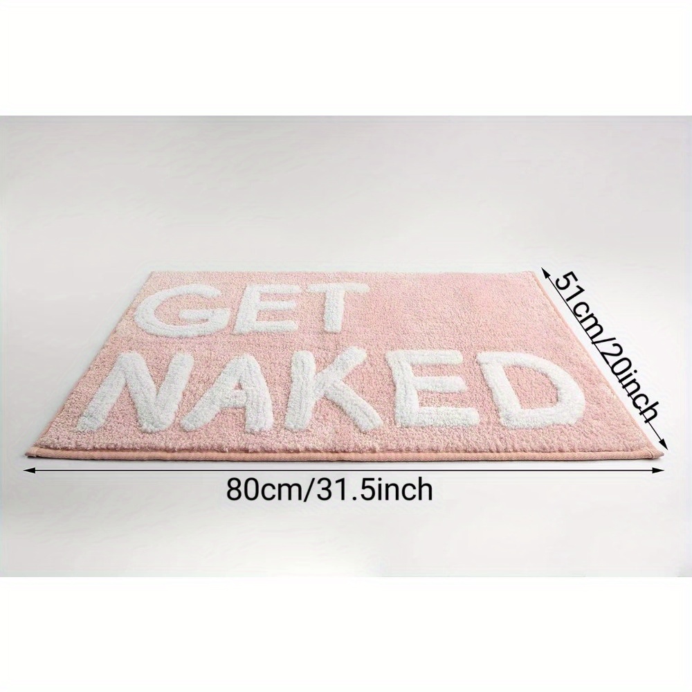 Funny Bath Mat Get Naked Pink Runner Bathroom Runner Cute Bathroom Decor Non  Slip Letter Bath Mats 