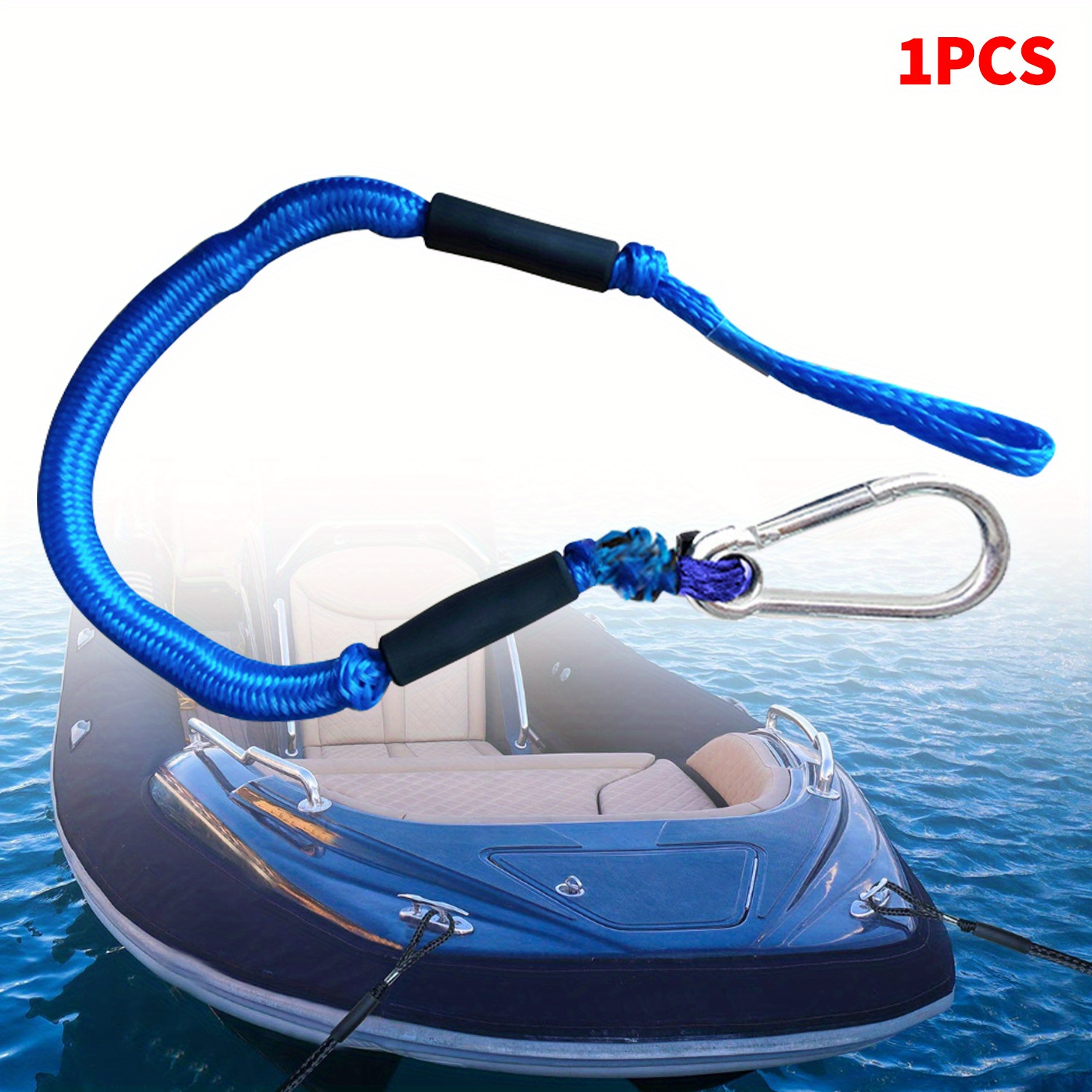 2pcs Bungee Dock Line Boat Ropes Mooring Rope With Stainless Steel Clip For Boats  Built In Snubber Suitable For Kayak Watercraft Pontoon Canoe Power Boat -  Sports & Outdoors - Temu