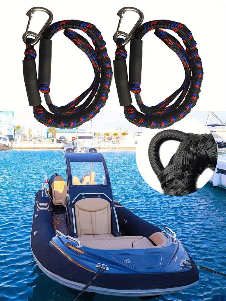 2pcs Bungee Dock Line Boat Ropes Mooring Rope With Stainless Steel Clip For  Boats Built In Snubber Suitable For Kayak Watercraft Pontoon Canoe Power  Boat - Sports & Outdoors - Temu