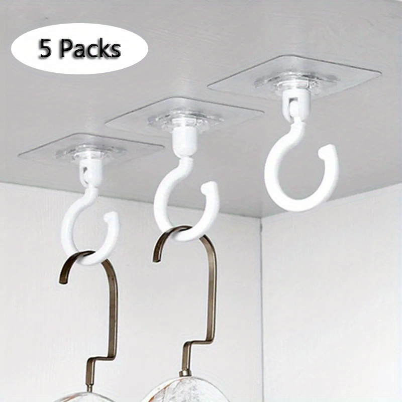 Adhesive Ceiling Hook No-Drill Ceiling Hooks With Strong Bearing