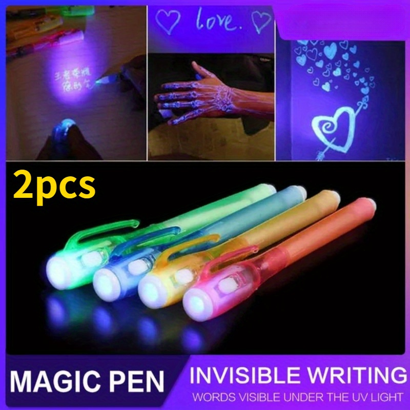 6PCS Creative Magic UV Light Pen Invisible Ink Pen Glow In The Dark Pen  With Built-in UV Light Gifts And Security Marking