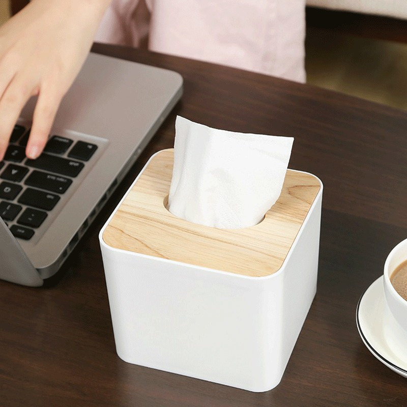 Aphollod Papiertuchbox Taschentuchbox-Abdeckung, Einfache  Polypropylen-Tissue-Box (1 St), Taschentuchhalter-Ornamente für Zuhause,  Büro, Badezimmer und Auto