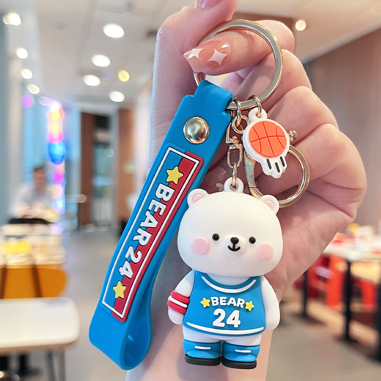 Cute Basketball Bear Keychain, Car Key Ring Keychain, Kawaii Purse