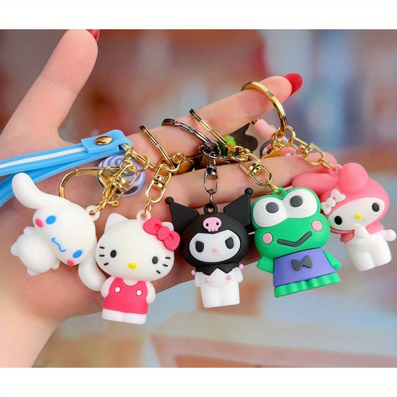 Kawaii Sanrio Hellokitty Porte-clés Mignon Kitty Anime Figure Cartoon Dress  Up Journal Accessoires Pendentif Modèle Jouets Pour Enfants Cadeau
