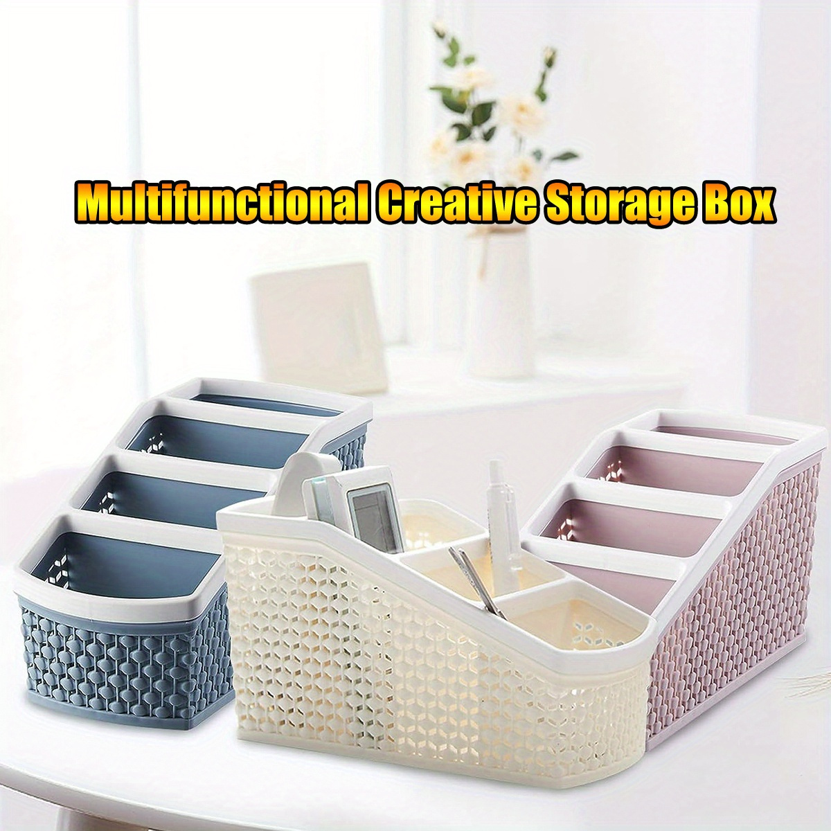 

1pc Rectangular Multipurpose Bathroom Cosmetic Organizer Storage Box For Dressing Table, Home And Kitchen Supplies