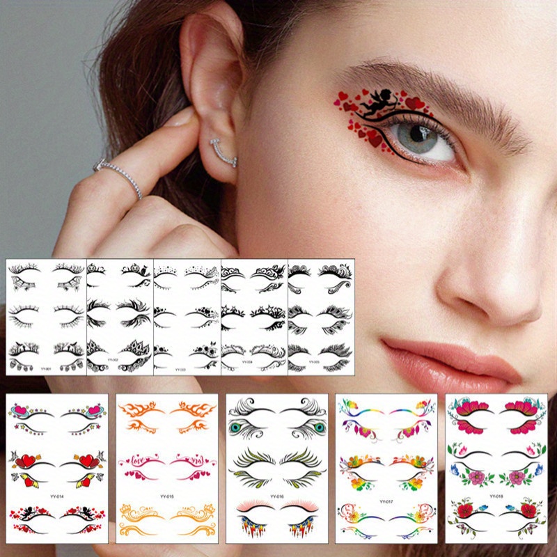 New Temporary Tattoo 3d Flash Eyeliner Eyeshadow Face Sticker