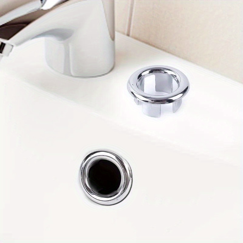 4pcs Cubierta de desbordamiento de fregadero, anillos redondos de  desbordamiento de lavabo de cerámica, recorte de agujero hueco de inserción  de baño