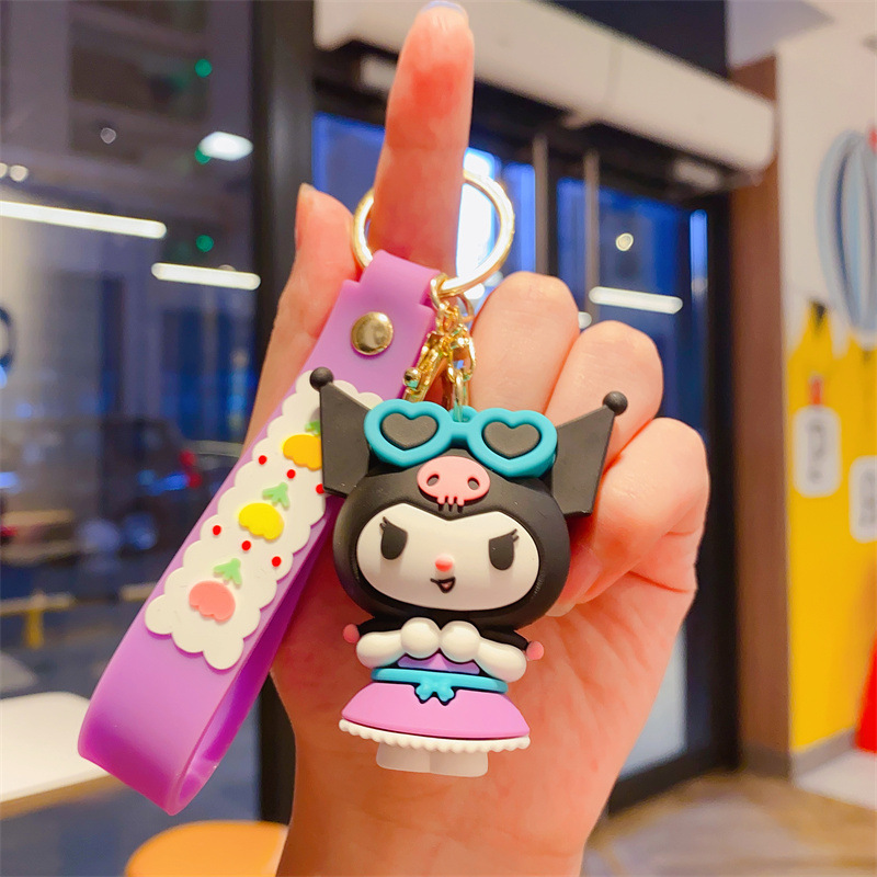 Anime Doll Bracelet Wristlet Keychain Cute Kuromi Kawaii Bag Charm Phone Lanyard Women Girls Birthday Christmas Gift,Temu