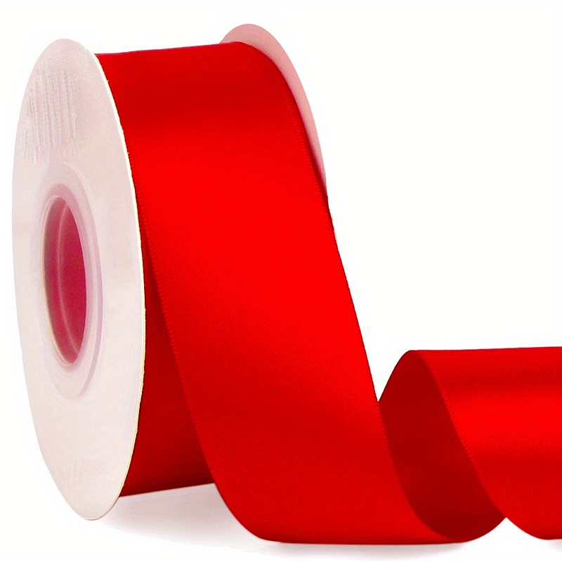 Red Satin Ribbon Red Ribbon For Gift Wrapping Double Faced - Temu