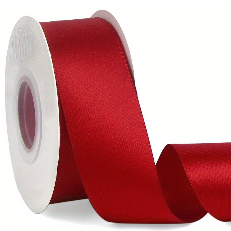 25 Yards Red Satin Ribbon For Bouquets Of Flowers wedding - Temu