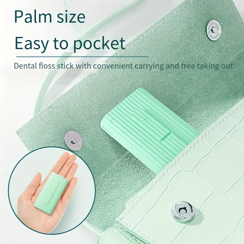 Portable Toothpick Flossing Stick Box with 10 Disposable Dental Floss Picks