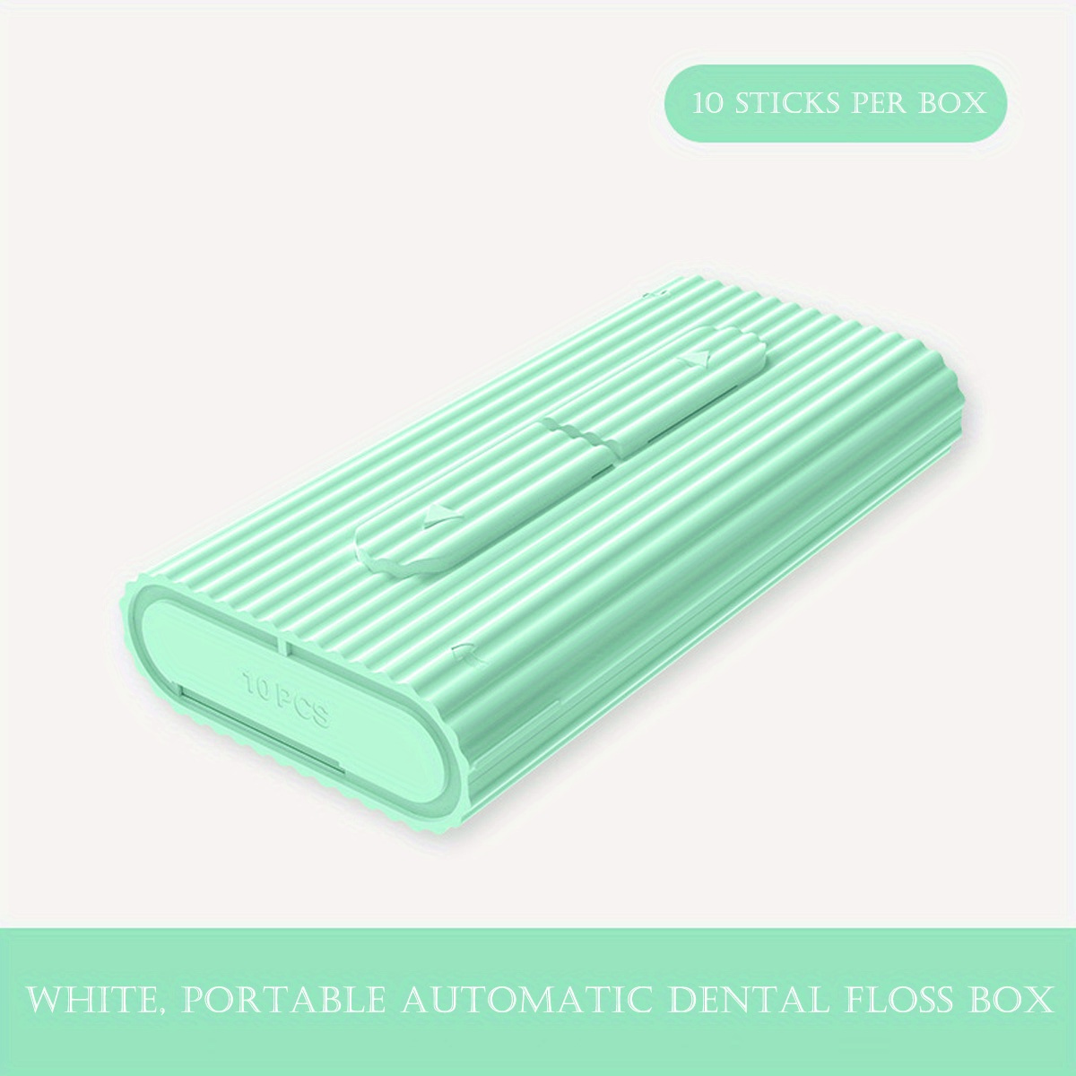 Portable Toothpick Flossing Stick Box with 10 Disposable Dental Floss Picks