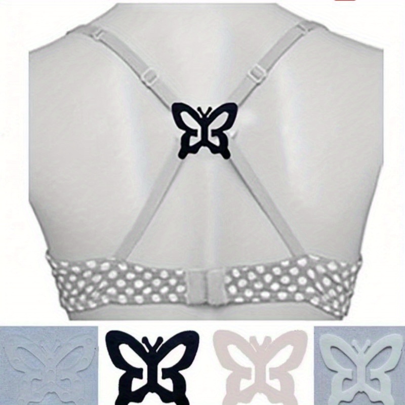 4 Pcs Butterfly Bra Strap Clips, Racer Back Conceal Straps Non