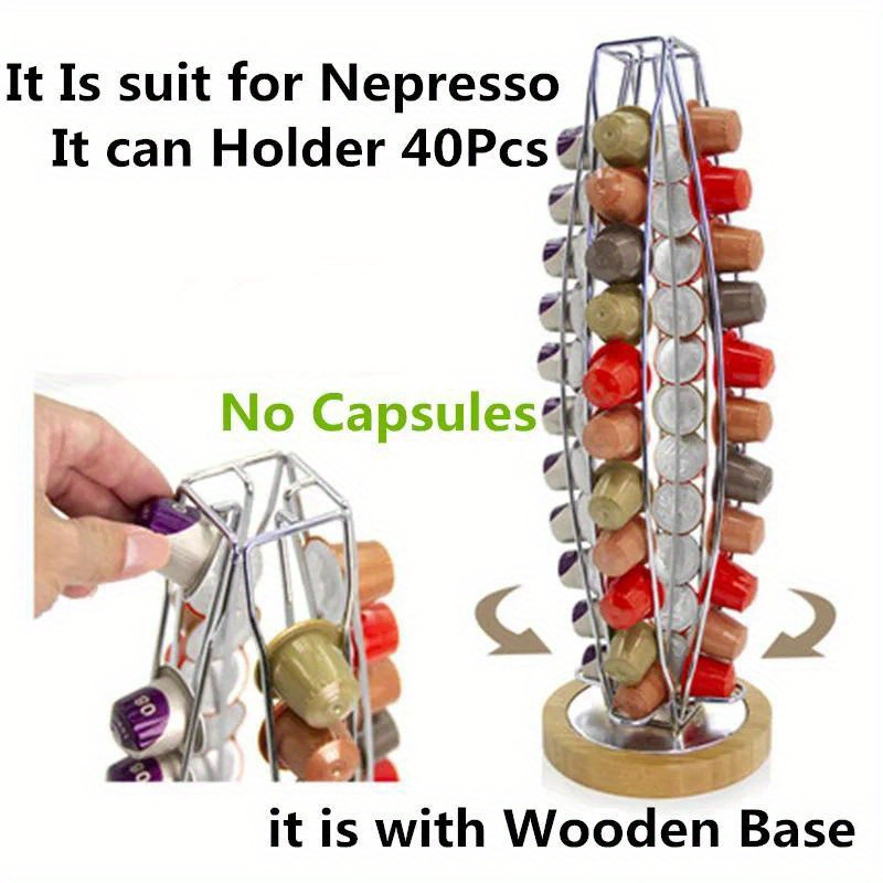 Practical Coffee Capsules Dispensing Tower Stand Fits For 40 Nespresso  Capsules Storage Pod Holder soporte capsulas nespresso