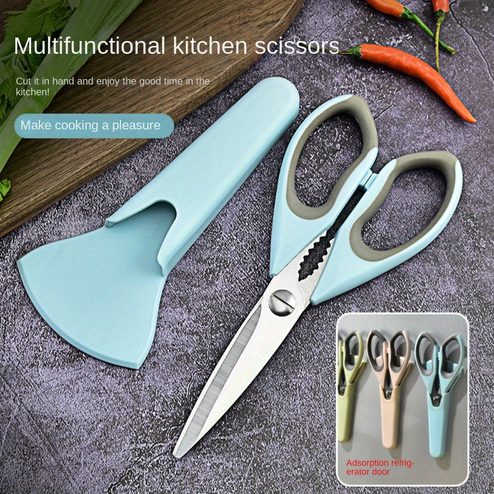 1 Set Multi-Functional Heavy Duty Kitchen Scissors For Easy Cutting,  Perfect For Your Kitchen. The Magnetic Design Allows For Easy Storage On  The Fridge. Useful For Cutting Chicken Bones, Fish, Walnuts, Vegetables