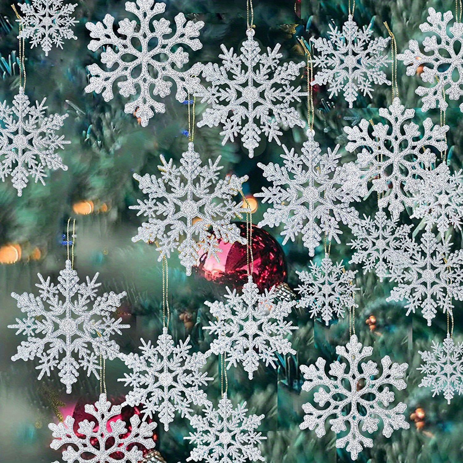 20 Pieces Winter Wooden Snowflake Decor Winter Snowflake Signs 3D Snowflake  Tabletop Decor Snowflake Centerpiece Christmas Tiered Tray Decor Snowflake
