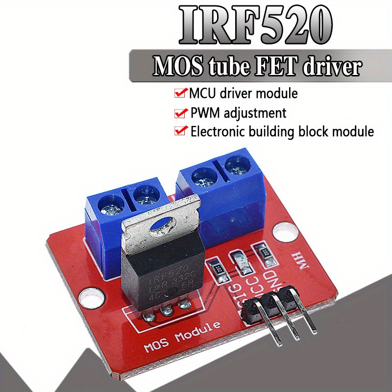 1pc 0-24V Top Mosfet Button IRF520 MOS Driver Module For Arduino MCU ARM  Raspberry Pi